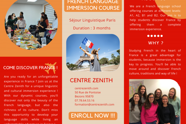 French language immersion program in Paris for Europeans