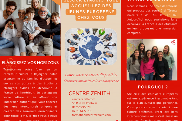 Devenez famille d'accueil pour les jeunes européens en séjours linguistiques !